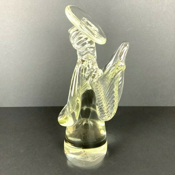 Clear Art Glass Angel Figurine Tall Halo Detailed Wings Religious Spiritual - Picture 3 of 7